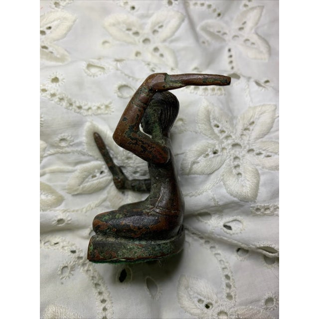 Early 20th Century Vintage Asian Bronze Drummer Figure Folk Art Figurine For Sale - Image 5 of 8
