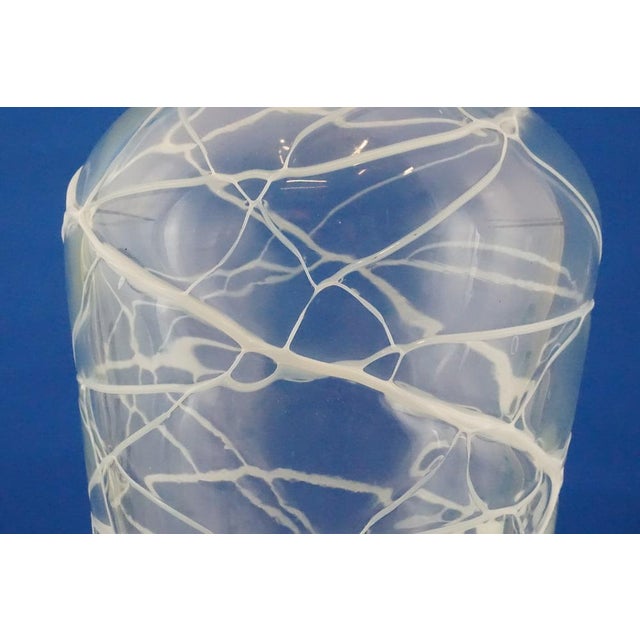 Murano Glass Vase in White Glass Paste Lattice, 1940s For Sale - Image 12 of 18