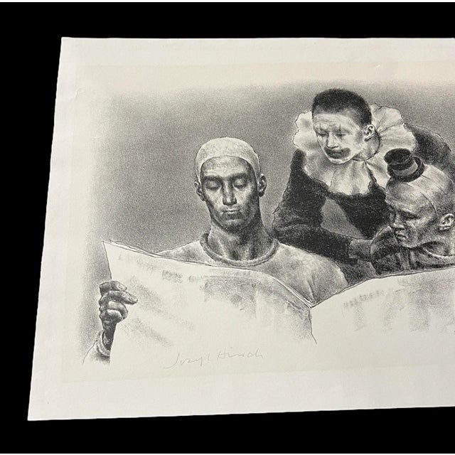 Joseph Hirsch (1910–1981) Clowns and the News 1942 Pencil Signed Lithograph Print For Sale - Image 4 of 5