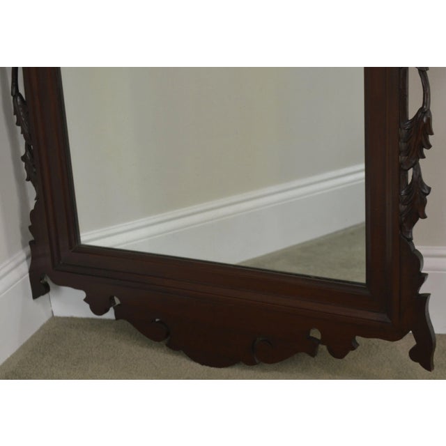 Chippendale Style Vintage Hand Carved Shell Top Mirror For Sale - Image 9 of 13