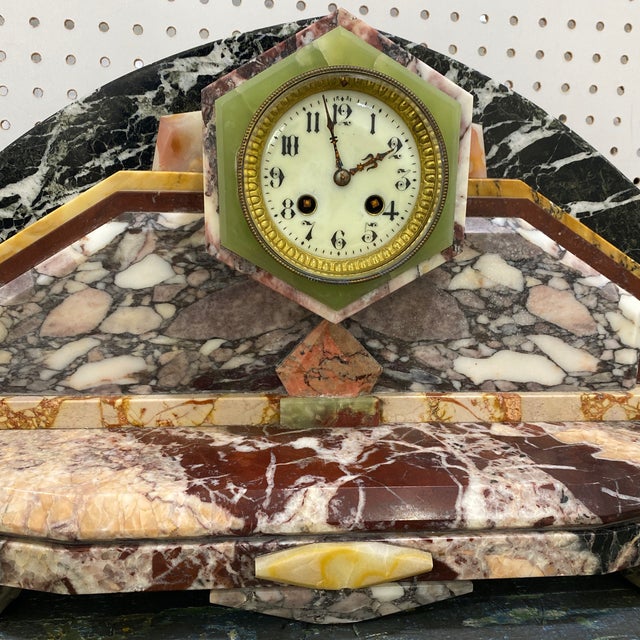 1920s French Art Deco French Mantle Clock For Sale - Image 4 of 12