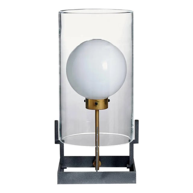 Quati Carlo Moretti Contemporary Mouth Blown Clear Murano Glass Table Lamp For Sale