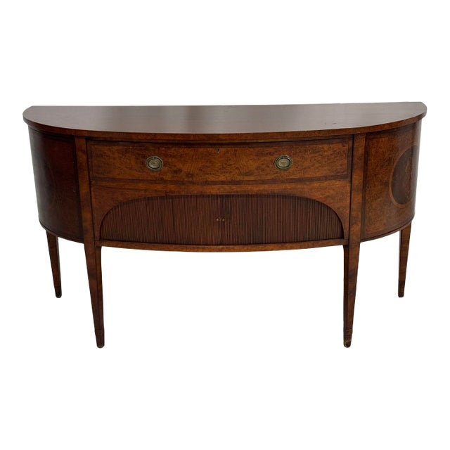 Antique Mahogany Inlaid Demilune Sideboard For Sale