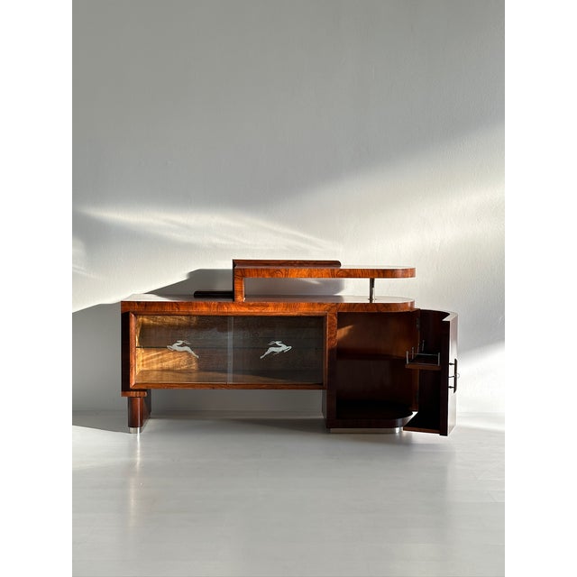 1920s Large Art Deco Sideboard with Bar Compartment, 1930s For Sale - Image 5 of 7