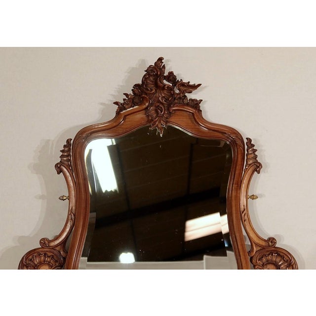 Rocaille Style Walnut Psyche Chest of Drawers from Maison Guinand-Le Glas, 1900s For Sale - Image 6 of 18