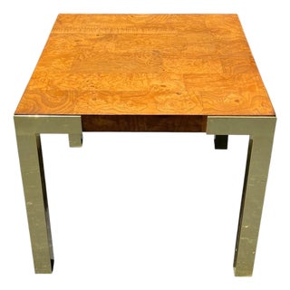 Mid Century Burl End Table. Milo Baughman Style For Sale