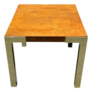Mid Century Burl End Table. Milo Baughman Style