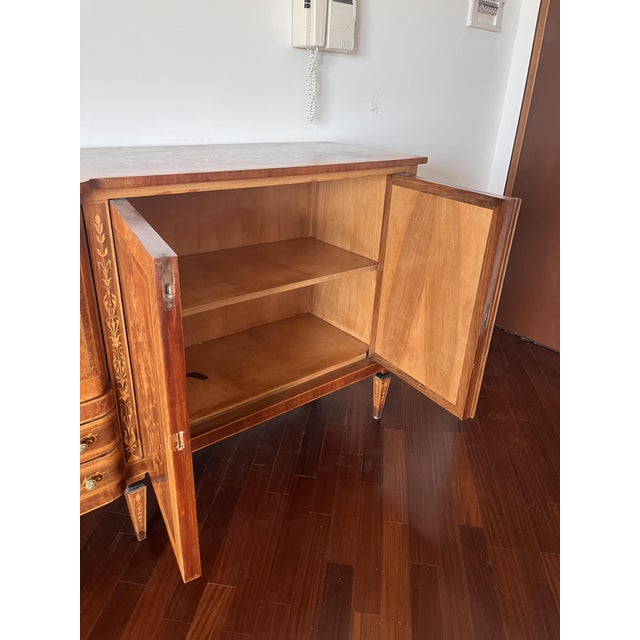 20th Century Inlaid Sideboard with Bar Compartment and Drawers, 1890s For Sale - Image 9 of 10