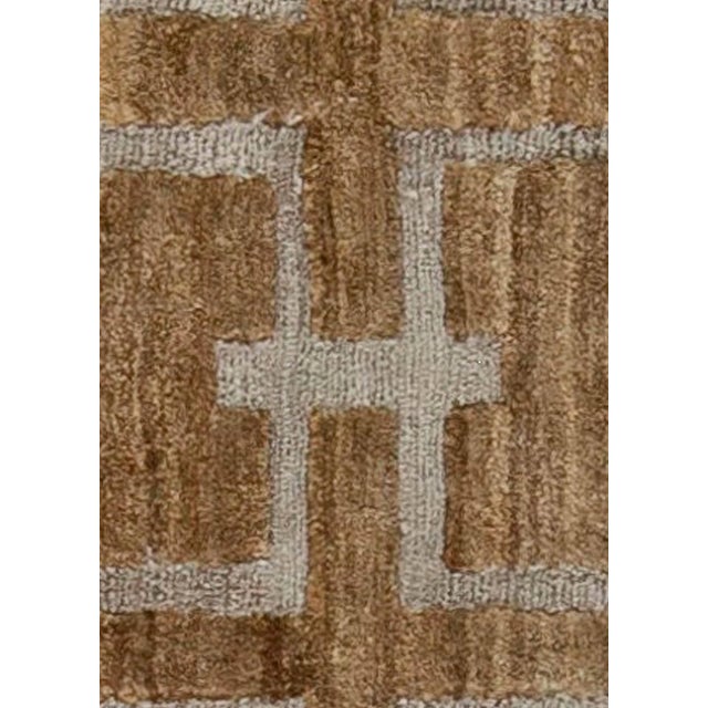 Modern Harvin Hand-Knotted Hemp & Silk Runner by Doris Leslie Blau Size: 2'0" × 9'1" (60 × 276 cm) An exemplar of...