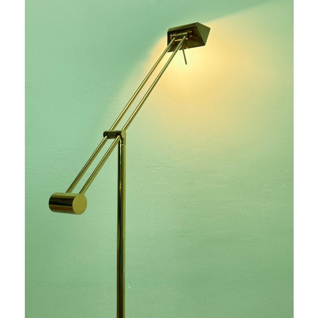 Brass Counter Balance Floor Reading Lamp from Hilleband, 1970s For Sale - Image 15 of 16
