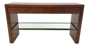 Henredon Modern Mahogany Finished Wood Venue Console Table