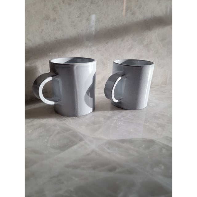 il buco vita NYC handmade in italy, assisi mug - set of 2 in bianco. glazed black umbrian clay, dishwasher safe, not...