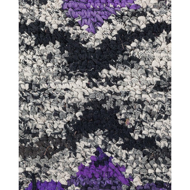 Textile Doris Leslie Blau Vibrant Vintage American Hooked Rug in Purple and Grey For Sale - Image 7 of 10