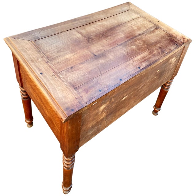 Brown Louis Philippe Style Flat Desk, 1960s For Sale - Image 8 of 9