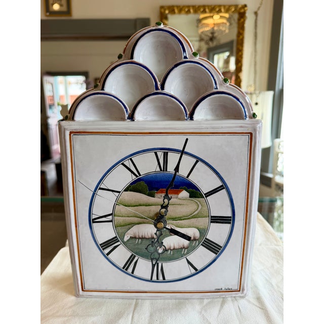 Vintage French Palley Ceramic Clock For Sale - Image 14 of 14