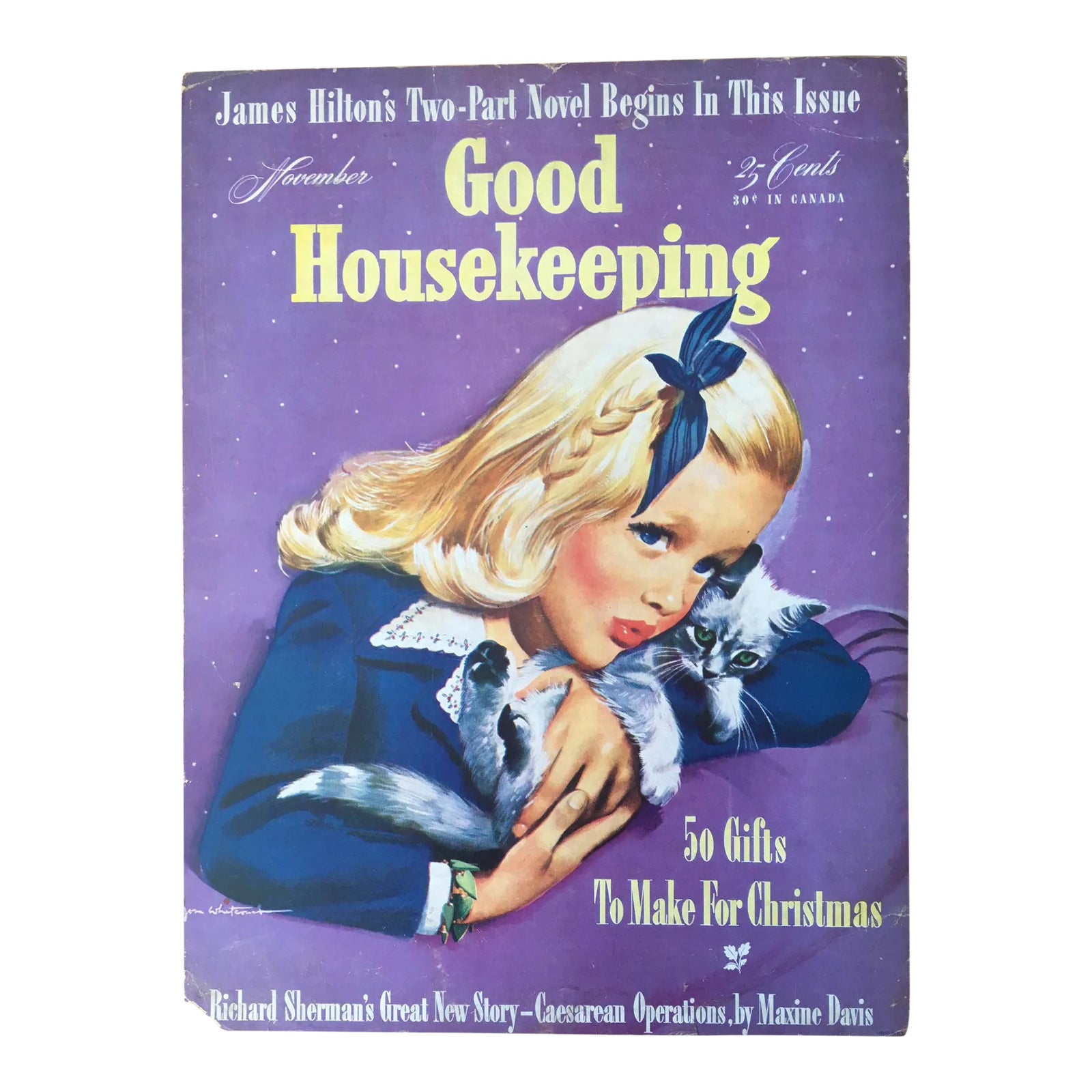 Vintage 1940's Good Housekeeping Newsstand Advertising Sign | Chairish