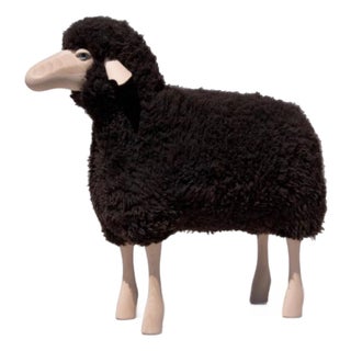 Lalanne Style Large Life-Size Sheep Stool or Sculpture - Curly Brown For Sale