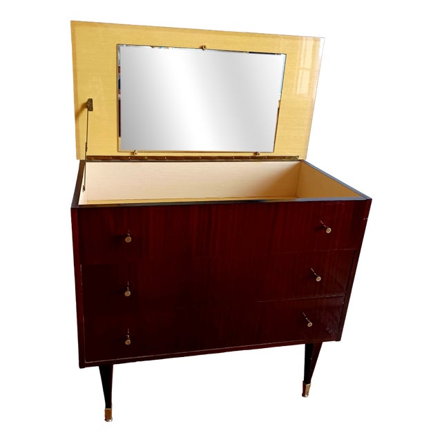 Vintage Lacquered Wooden Dressing Table, 1950s For Sale