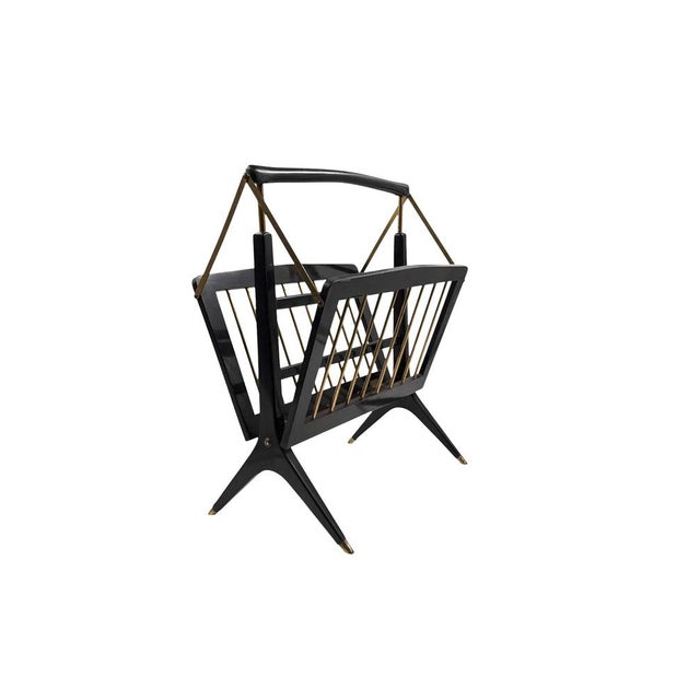 Mid-Century Modern Italian Brass Magazine Rack, 1950s For Sale - Image 10 of 14