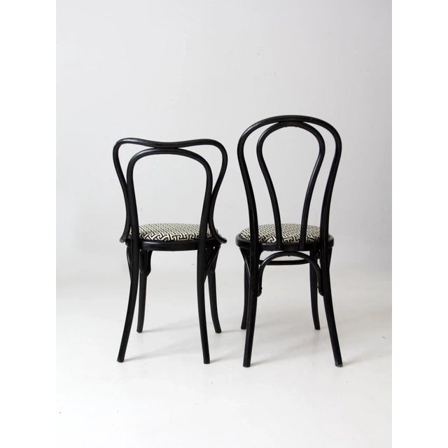 Pair of Painted Bentwood Chairs With Upholstery For Sale - Image 4 of 11