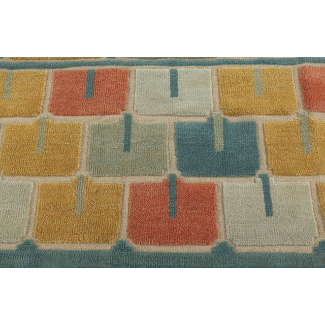Mustard Modern Swedish-Inspired Half Pile Wool Rug by Doris Leslie Blau For Sale - Image 8 of 9
