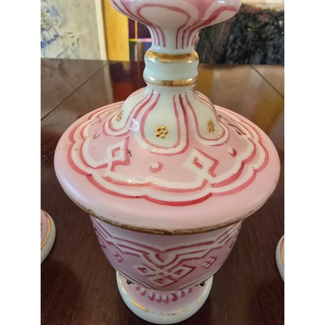 Late 19th Century Antique Bohemian Glass Moser Opaline Goblets - Set of 3 For Sale - Image 5 of 9