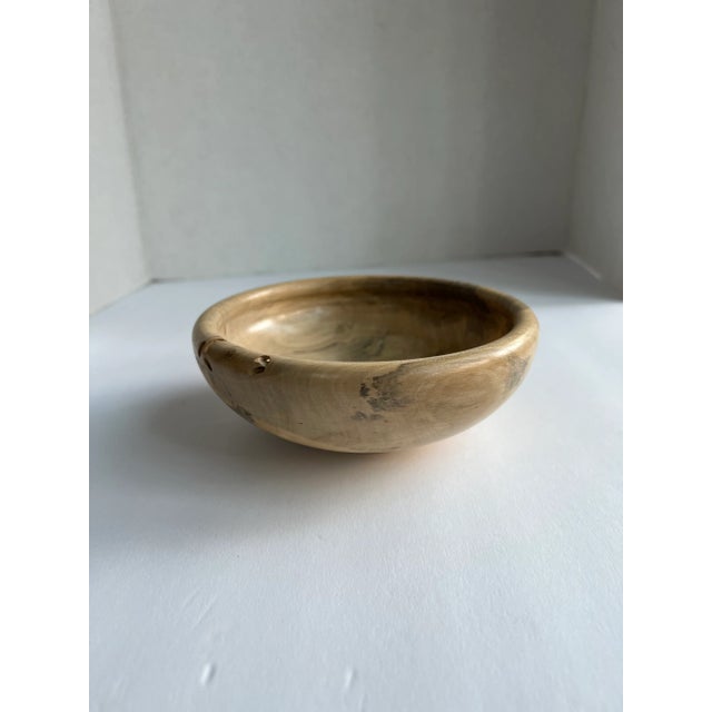 Tan Vintage Spalted Holly Hand Turned Bowl For Sale - Image 8 of 8