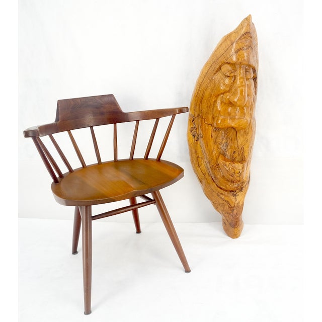 Wood Large 40" Tall Carved Lacquered Solid Teak Moon Face Wall Hanging Sculpture NICE For Sale - Image 7 of 9