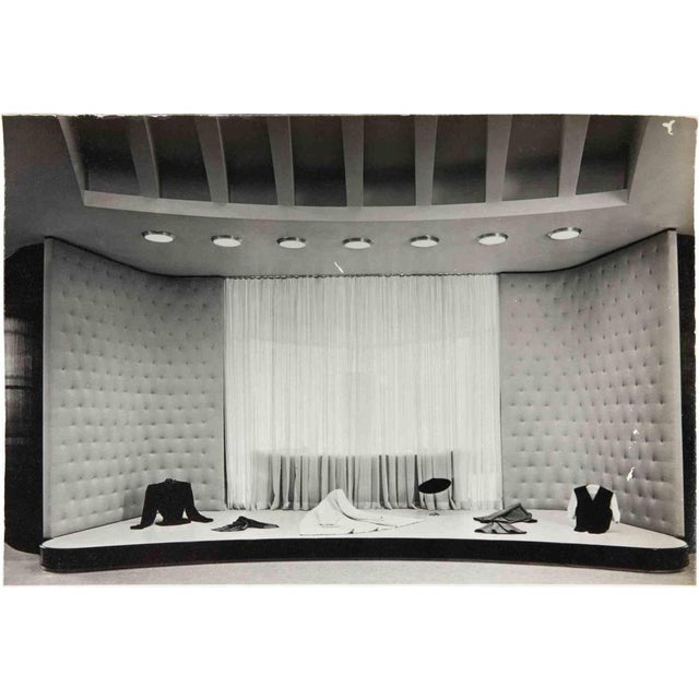 Vintage black and white photograph showing the interior of a fashion salon, most probably the NK Department Store...