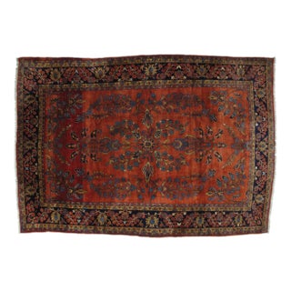 Early 20th Century Antique Sarouk Mohajeran Rug - 8′10″ × 13′ For Sale