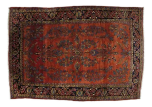 Early 20th Century Antique Sarouk Mohajeran Rug - 8′10″ × 13′