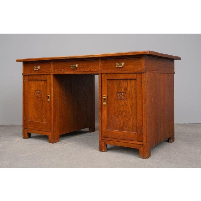 Early 20th Century Art Nouveau Desk in Oak For Sale - Image 14 of 18
