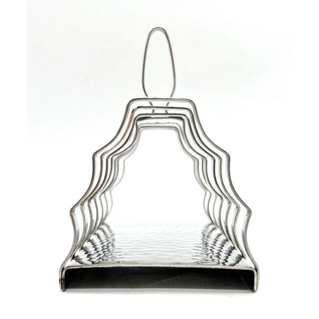 Christofle Vintage English Olde Hall Stainless Steel 6-Slice Toast Rack – Mid-Century Modern / English Traditional For Sale - Image 4 of 14