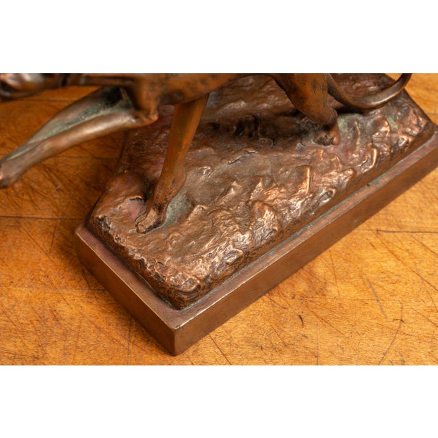 Vintage Figural Art Deco Bronze Table Lamp For Sale - Image 9 of 11