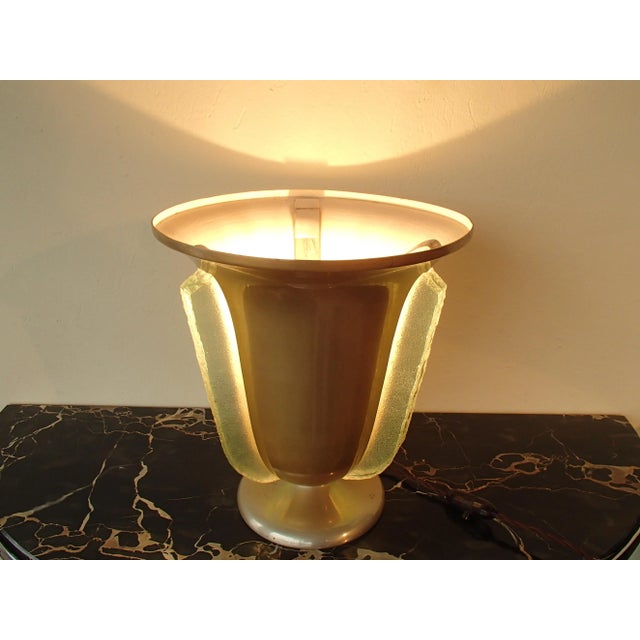 Art Deco Table Lamp with Glass Inserts For Sale - Image 10 of 18