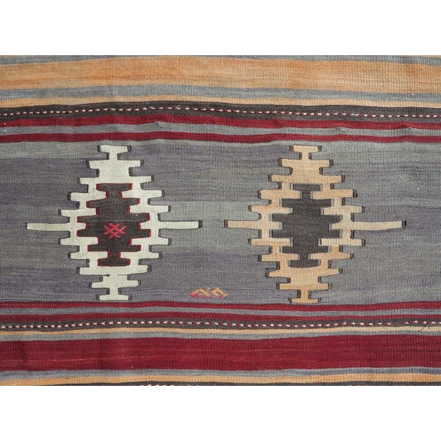 Textile Vintage Turkish Sivas Ethnic Kilim Rug- 6′3″ × 11′6″ For Sale - Image 7 of 13