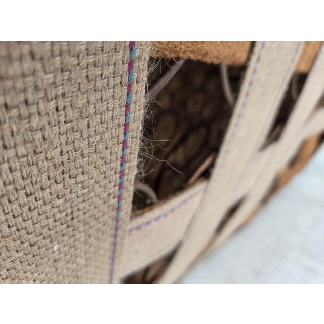 Danish 2-Seater Banana Sofa in Green Furniture Velour and Oak Wood Legs, 1970s For Sale - Image 15 of 18