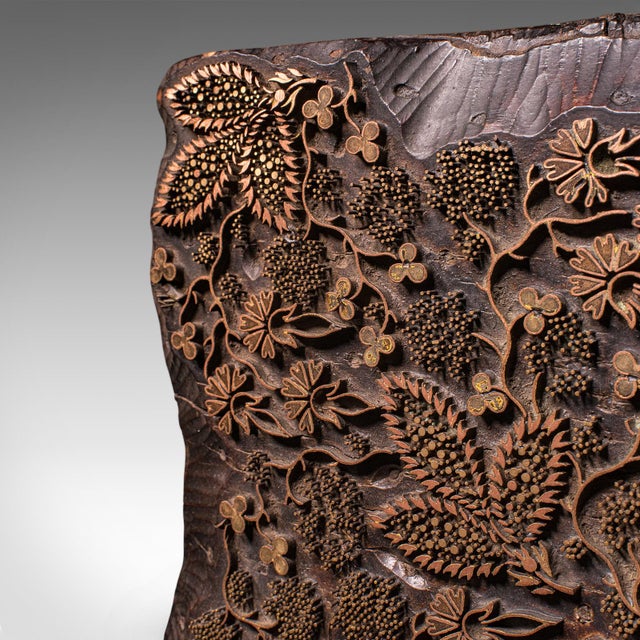 Antique Fabric Printing Block, Carved Brass, Wallpaper Print Stamp, Victorian For Sale - Image 9 of 12
