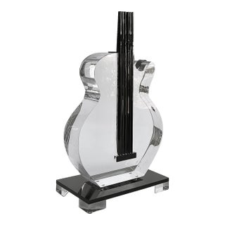 Custom-Made 4" Thick Lucite Guitar Sculpture on Stand, Signed, Edition #1/10 For Sale