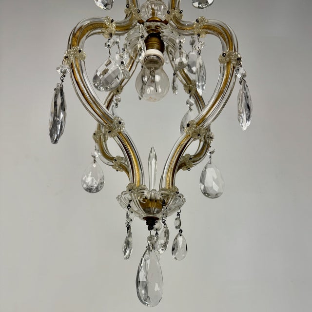 Small Maria Theresa Style Crystal Chandelier from Salviati, Italy, 1930s For Sale - Image 9 of 12