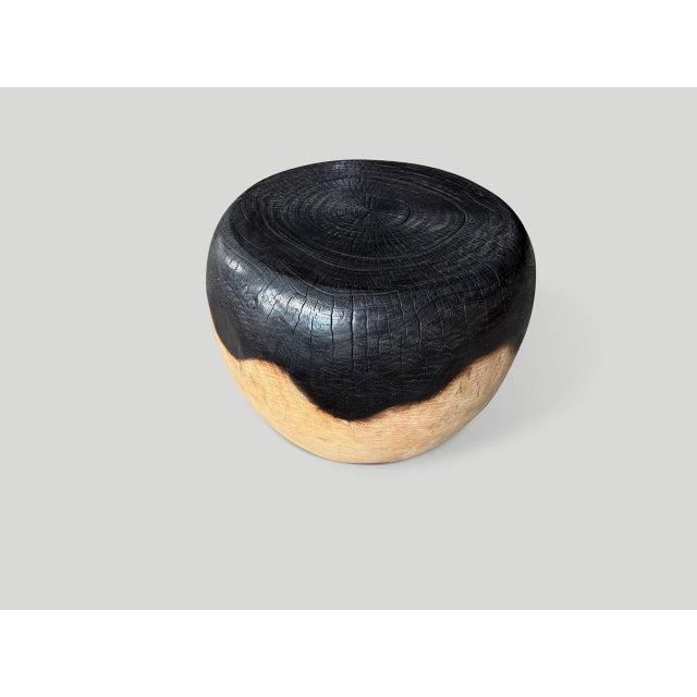 Andrianna Shamaris Drum Shape Two Tone Side Table For Sale - Image 4 of 5