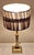 Vintage Table Lamp with Ornate Brass Base and Blue Fabric Shade, 1990s For Sale - Image 4 of 7