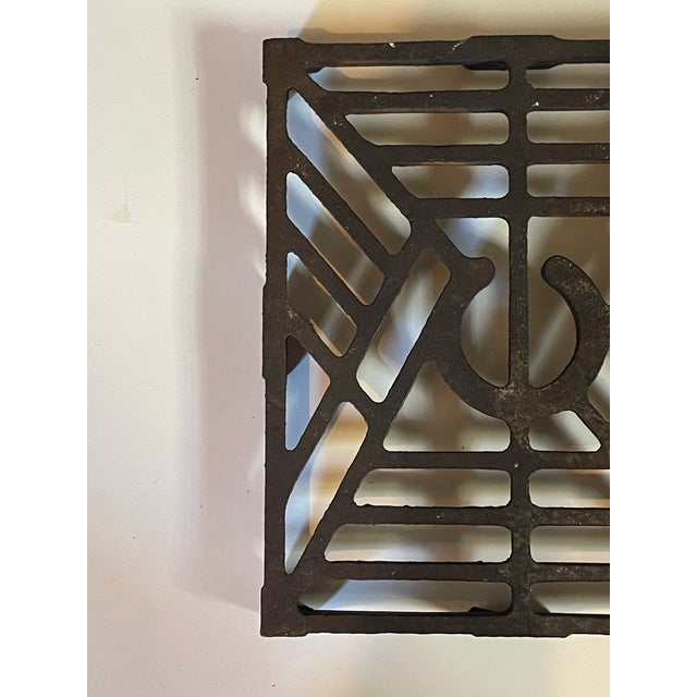 Rustic Antique Cast Iron Trivet For Sale - Image 3 of 8