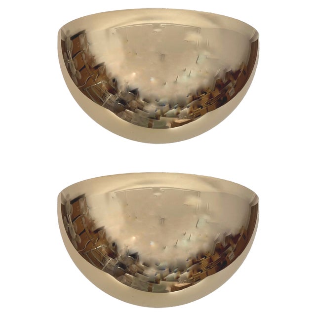 Large Mid-Century Gold Wall Sconces from Estiluz, Barcelona, 1970s, Set of 2 For Sale