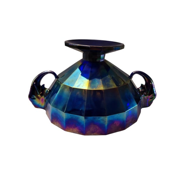 Blue 1980s Summit Art Glass Elephant Candleholder Bowl For Sale - Image 8 of 9