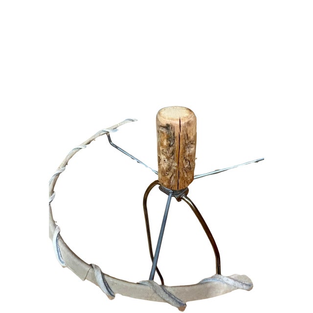 Vintage Mid Century Rustic Southwestern Folk Art Saguaro Cactus Skeleton & Stone Floor Lamp For Sale - Image 9 of 9