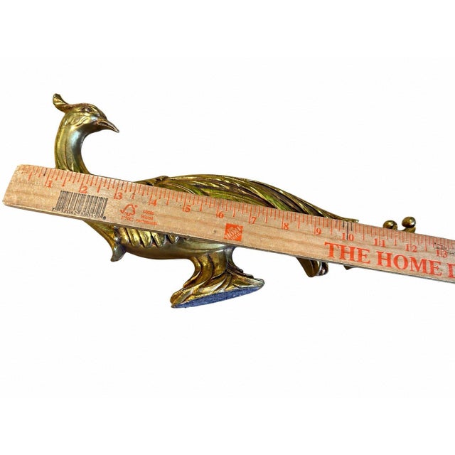 Mid-Century Modern Vintage Syroco Gold Gilt Molded Peacock Figurine Mid Century Regency For Sale - Image 3 of 4