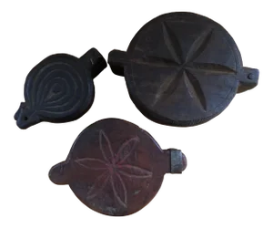 Antique Hand Carved Wooden Trinket Boxes - Set of 3