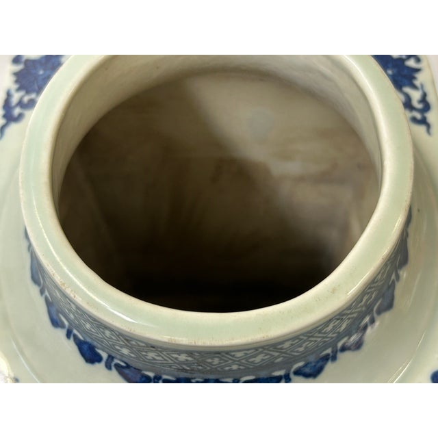 Vintage Chinese Blue White Floral Sequence Porcelain Vase For Sale - Image 10 of 10