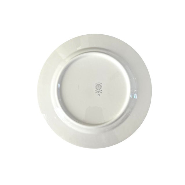 Vintage Lamberton Sterling Butterfly Plates With Banded Details in Orange and Blue, a Set of 8 For Sale - Image 4 of 7